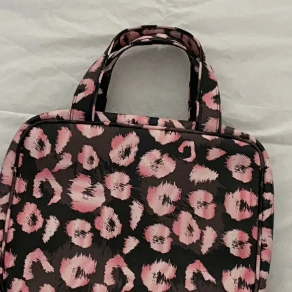 Betsey Johnson Pink and Black Cosmetic Bag with Leopard Print - Picture 7 of 8